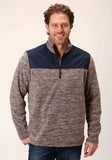 Roper Mens Hthr Chocolate Micro Fleece Pullover - Roper - Flyclothing LLC