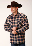 Roper Mens Long Sleeve Tall Fit Snap Sherpa Lined Flannel Shirt Jacket - Roper - Flyclothing LLC