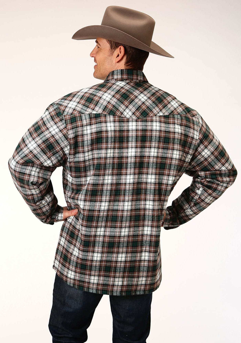 Roper Mens Long Sleeve Tall Fit Snap Sherpa Lined Flannel Shirt Jacket - Roper - Flyclothing LLC