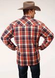 Roper Mens Long Sleeve Tall Fit Snap Sherpa Lined Flannel Shirt Jacket - Roper - Flyclothing LLC