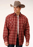 Roper Mens Long Sleeve Tall Fit Snap Sherpa Lined Flannel Shirt Jacket - Roper - Flyclothing LLC