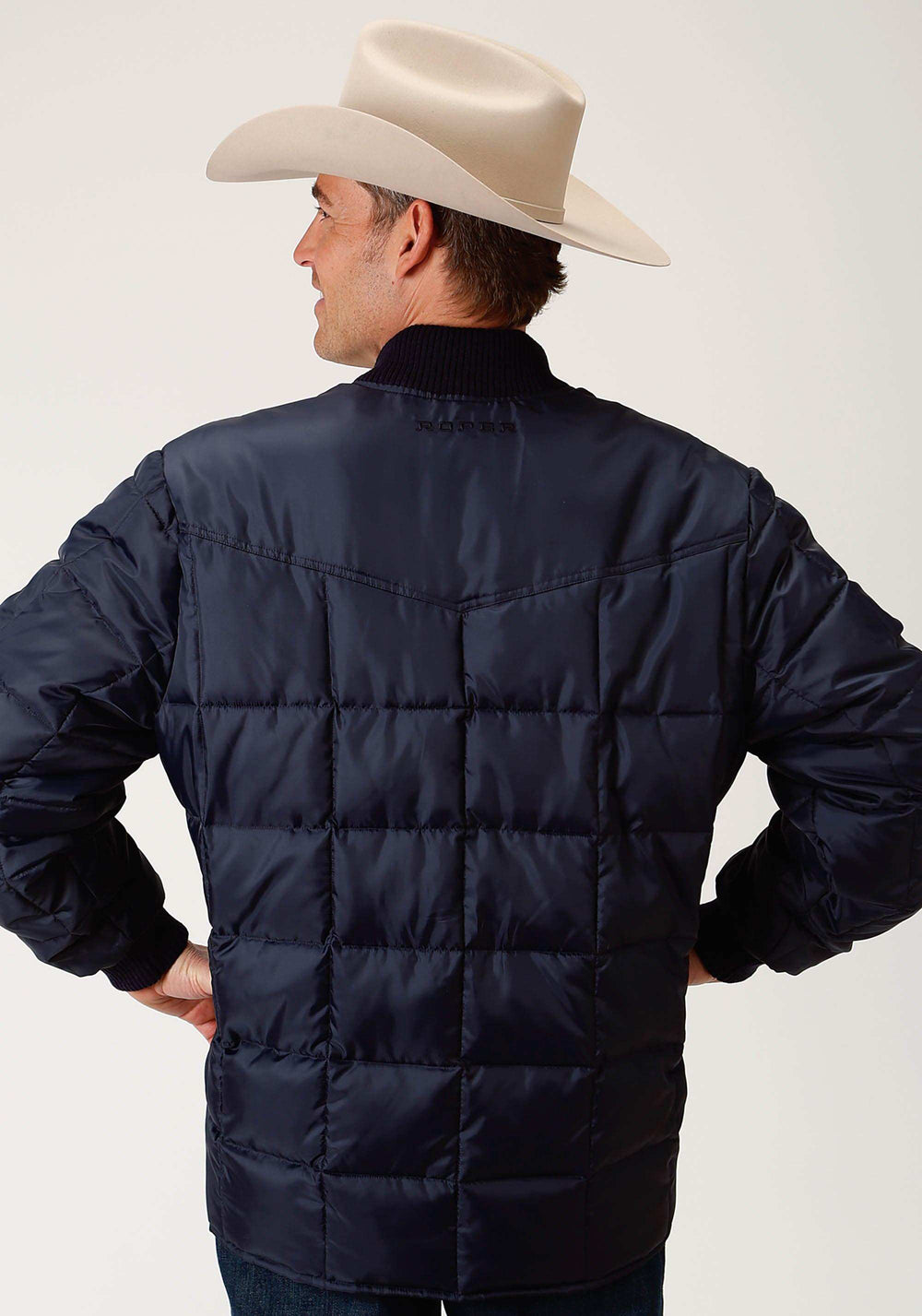 Roper Mens Navy Blue Poly-Filled Jacket - Roper - Flyclothing LLC