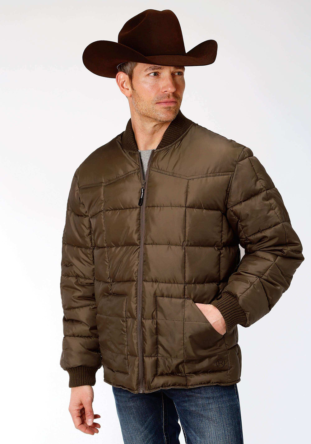 Roper Mens Brown Poly-Filled Jacket - Roper - Flyclothing LLC