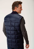 Roper Mens Navy Blue Poly-Filled Vest - Roper - Flyclothing LLC
