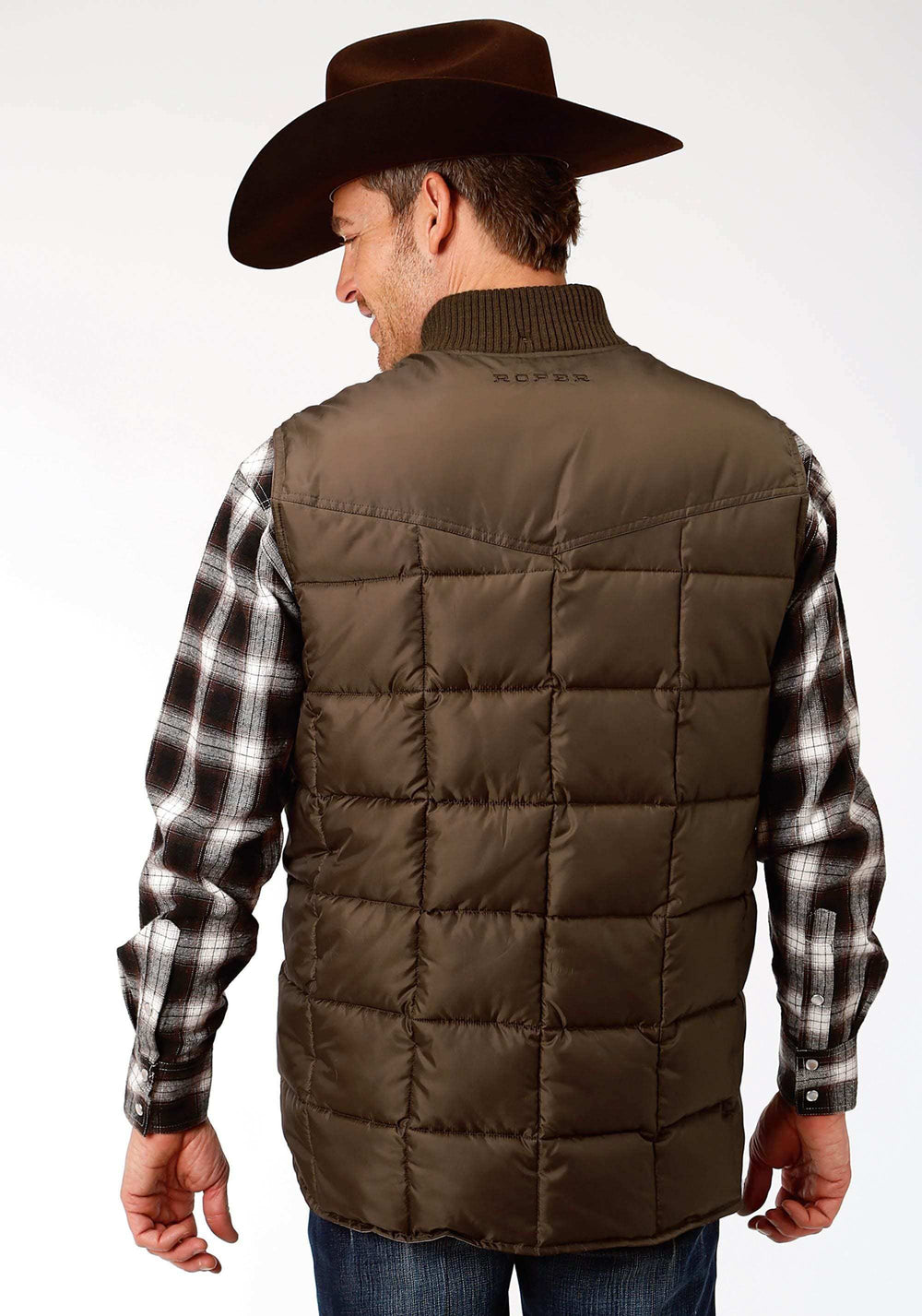 Roper Mens Brown Poly-Filled Vest - Roper - Flyclothing LLC