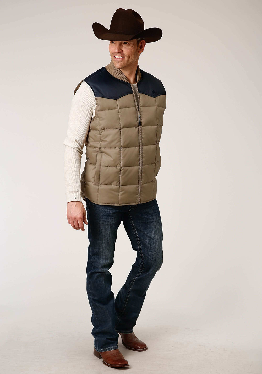 Roper Mens Quilted Poly With Poly Fill Vest - Roper - Flyclothing LLC