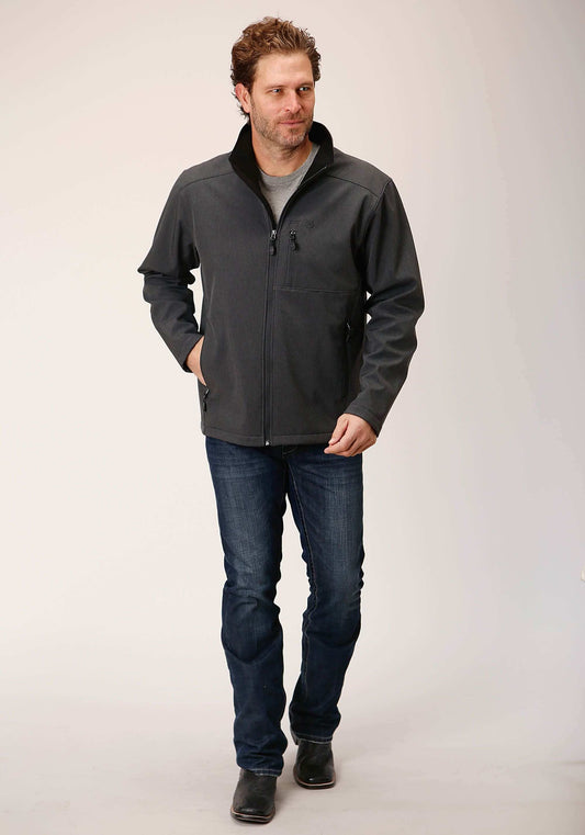 Roper Mens Heather Grey Soft Shell Jacket - Roper - Flyclothing LLC
