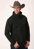 Roper Mens Black Softshell With Black Lining Zip Front Jacket - Roper - Flyclothing LLC