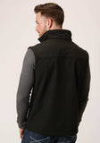 Roper Mens Black Softshell With Black Lining Zip Front Vest - Roper - Flyclothing LLC