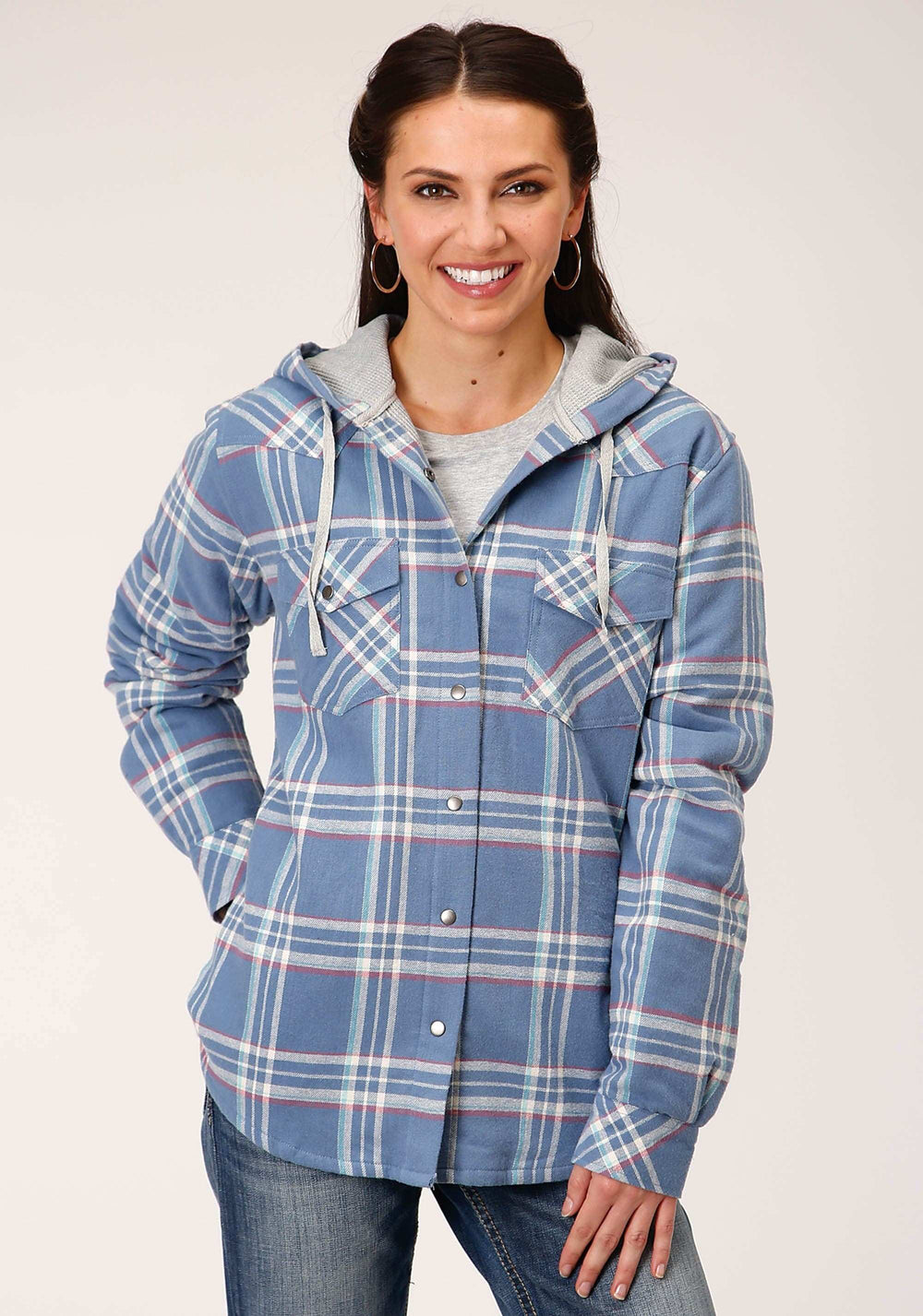 Roper Womens Long Sleeve Snap Thermal Lined Flannel Shirt Jacket - Roper - Flyclothing LLC