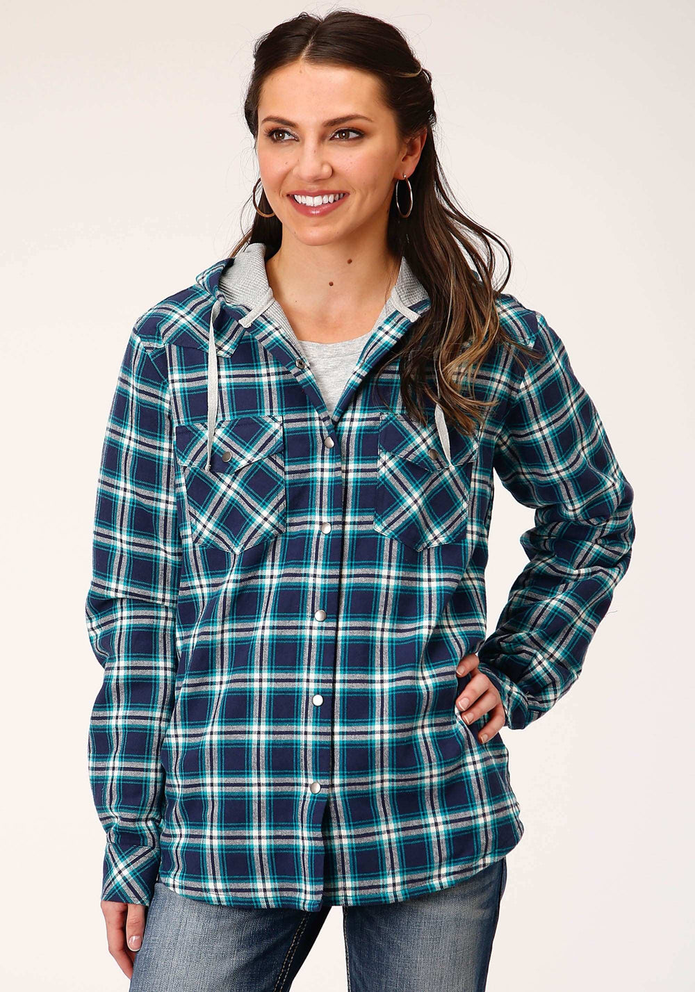 Roper Womens Long Sleeve Snap Thermal Lined Flannel Shirt Jacket - Roper - Flyclothing LLC
