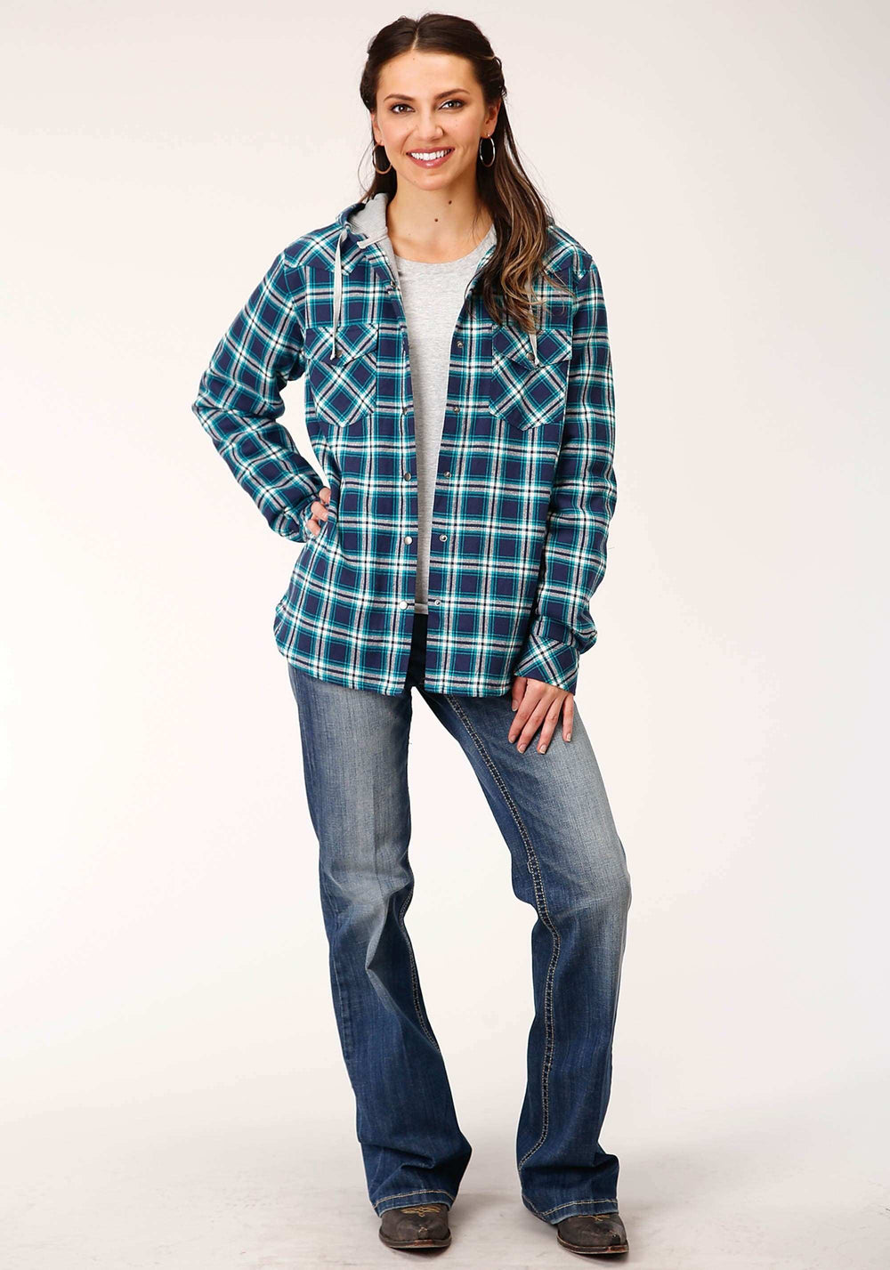 Roper Womens Long Sleeve Snap Thermal Lined Flannel Shirt Jacket - Roper - Flyclothing LLC