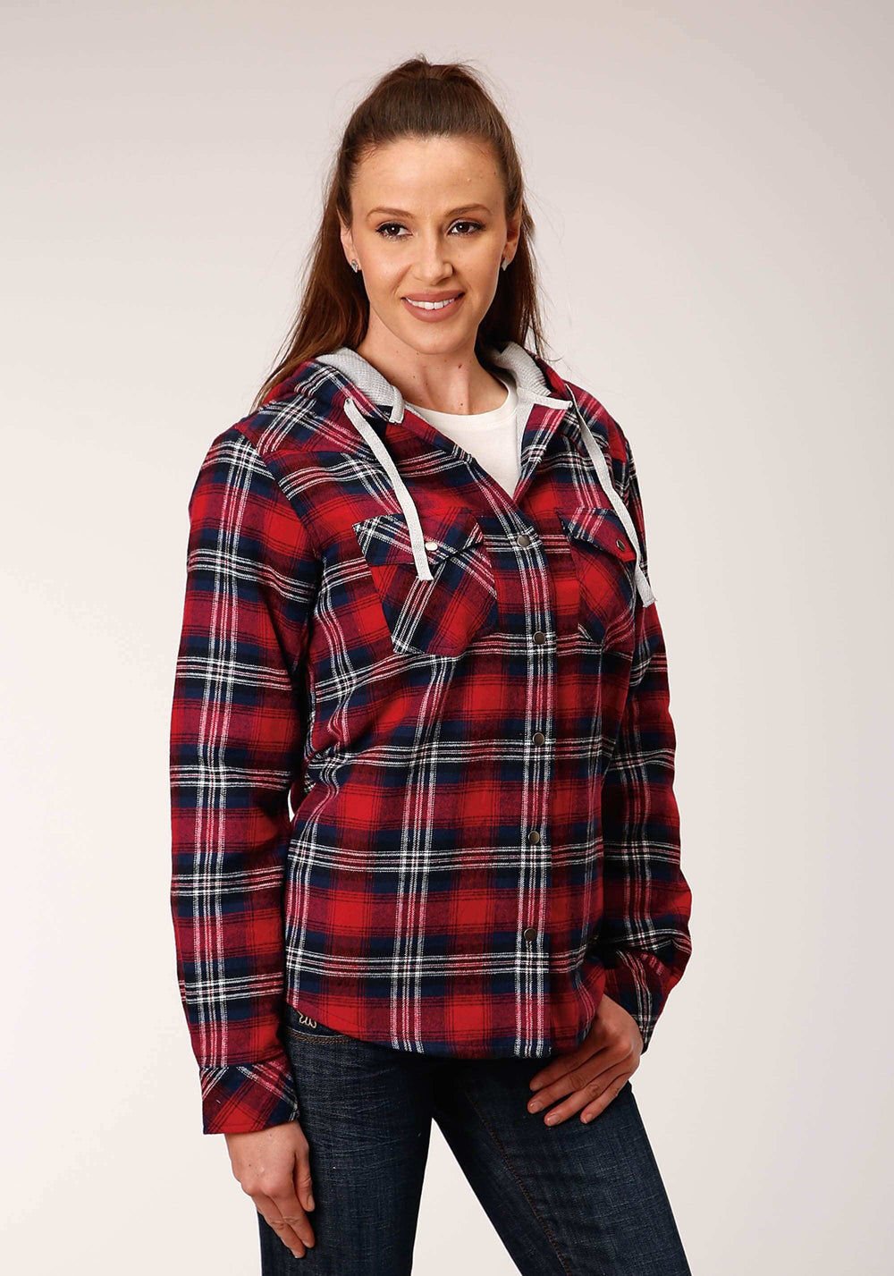 Roper Womens Long Sleeve Snap Thermal Lined Flannel Shirt Jacket - Roper - Flyclothing LLC