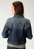 Roper Womens Blue Denim Lightly Sanded Jacket - Roper - Flyclothing LLC