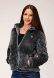 Roper Womens Charcoal Grey 2 Sided Fuzzy Fleece Pullover - Roper - Flyclothing LLC