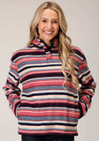 Roper Womens Horizontal Stripe Print Fleece Pullover - Roper - Flyclothing LLC