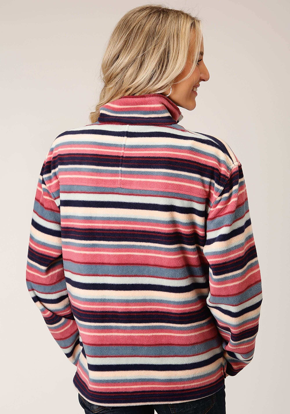 Roper Womens Horizontal Stripe Print Fleece Pullover - Roper - Flyclothing LLC