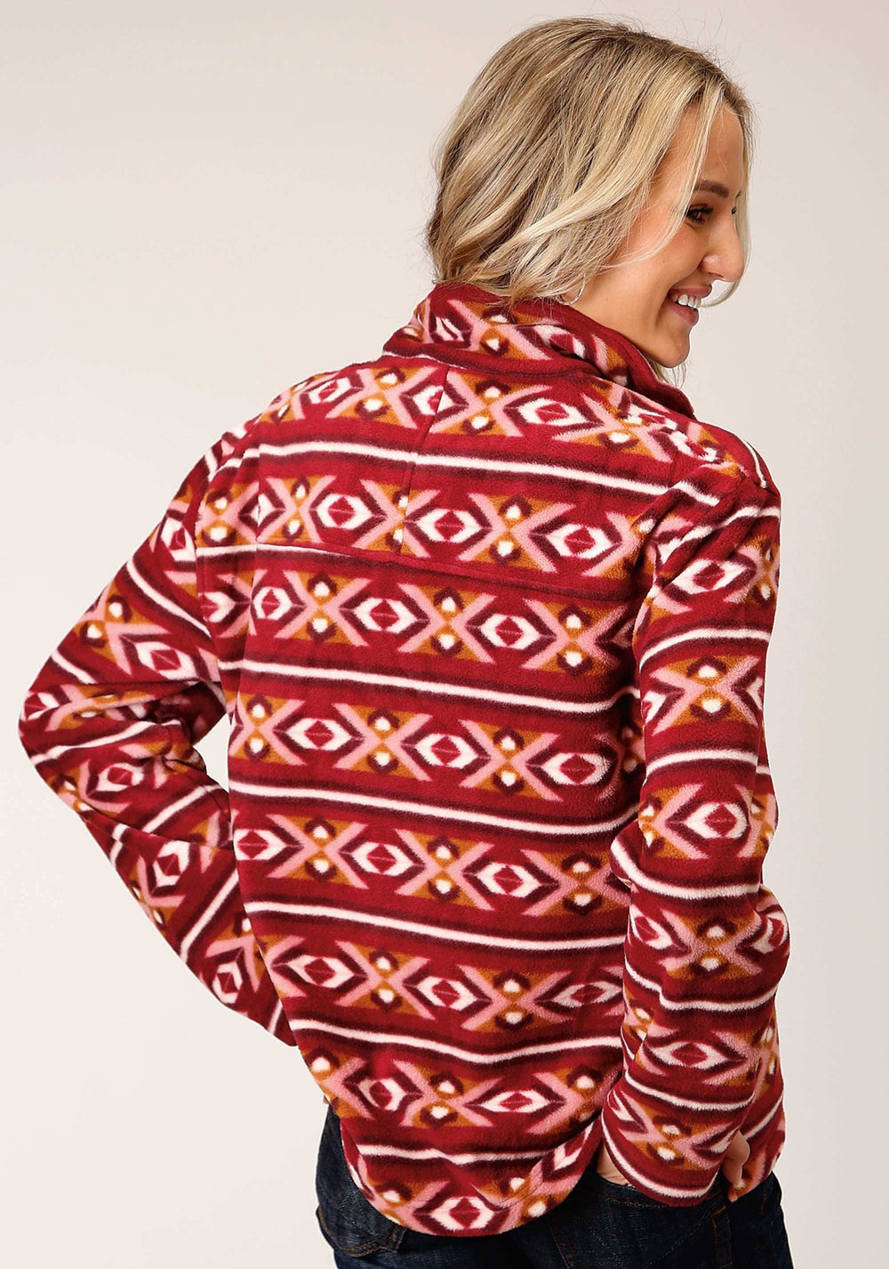Roper Womens Berry Aztec Print Fleece Pullover - Roper - Flyclothing LLC