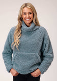 Roper Womens Steel Blue Polar Fleece Pullover - Roper - Flyclothing LLC