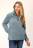 Roper Womens Solid Steel Blue Polar Fleece Pullover - Roper - Flyclothing LLC