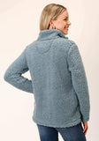 Roper Womens Solid Steel Blue Polar Fleece Pullover - Roper - Flyclothing LLC