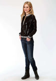 Roper Womens Solid Black Sequin Bomber Jacket - Roper - Flyclothing LLC