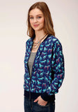 Roper Womens Print Rayon Bomber Style Jacket - Roper - Flyclothing LLC