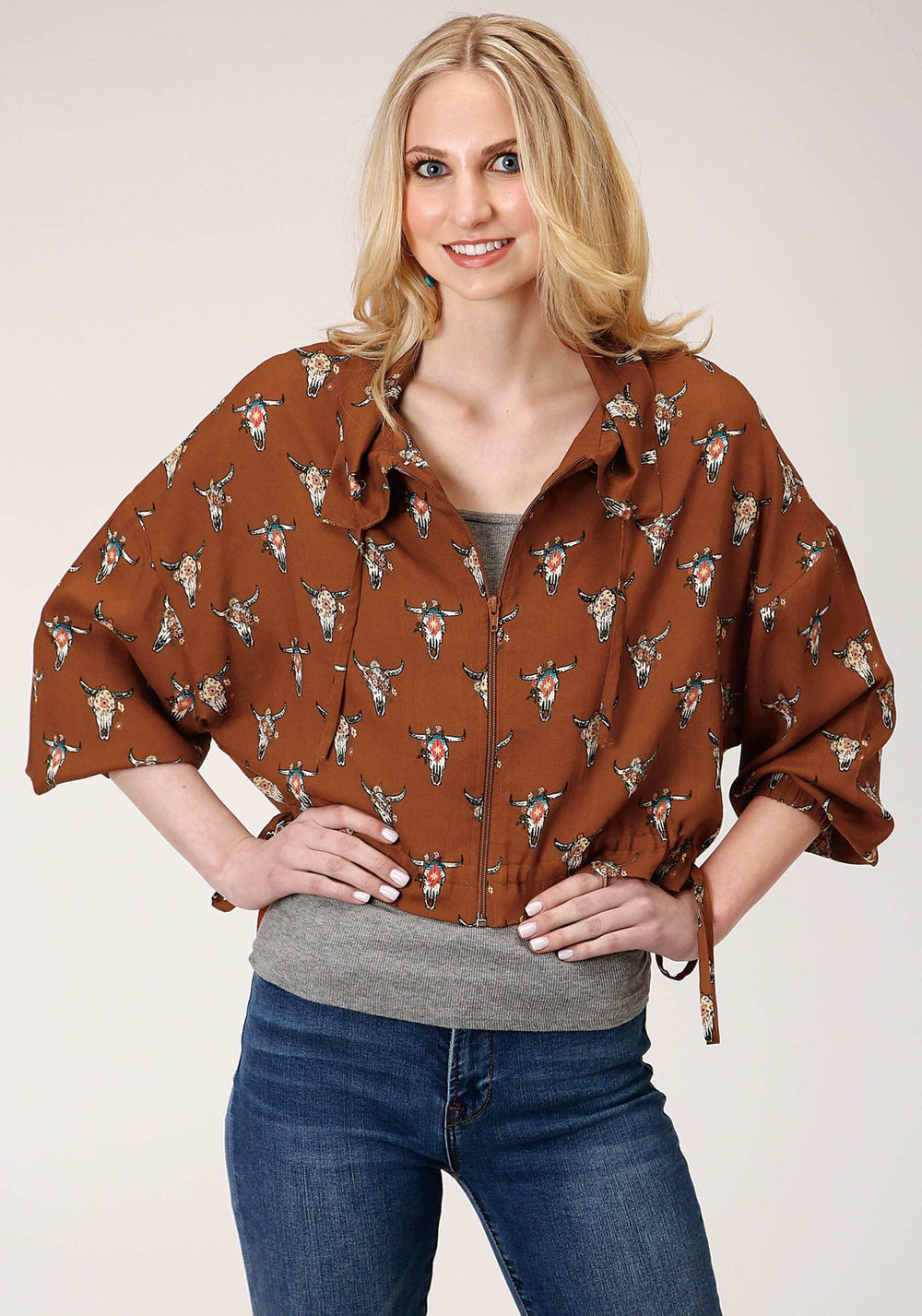 Roper Womens Cowskulls Print Dolman Sleeve Jacket - Roper - Flyclothing LLC