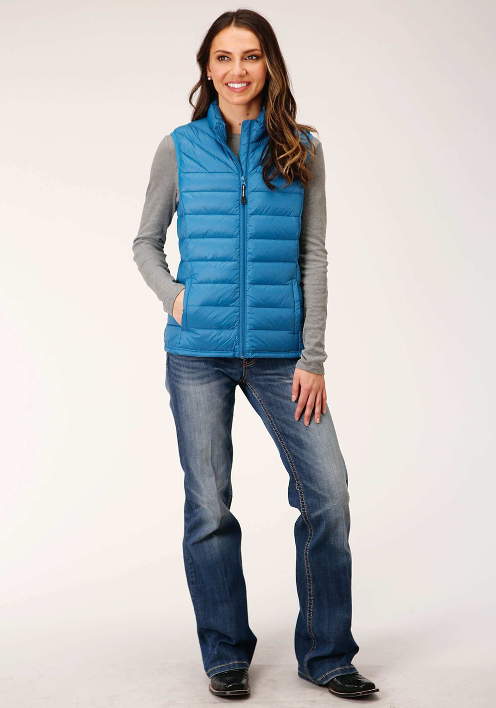 Roper Womens Down Cushable Down Filled Vest Teal - Roper - Flyclothing LLC