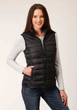 Roper Womens Down Black Nylon Dwn Proof Coated Vest - Roper - Flyclothing LLC