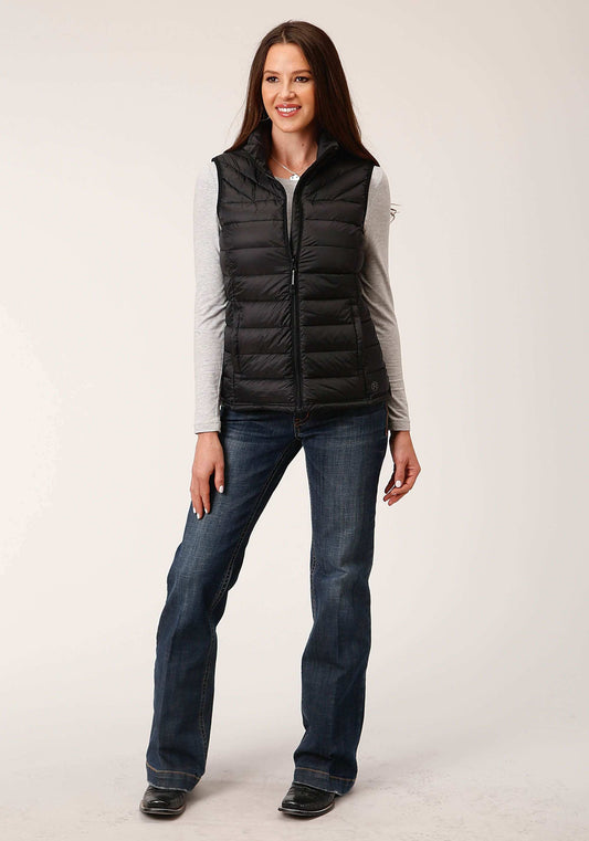 Roper Womens Down Black Nylon Dwn Proof Coated Vest - Roper - Flyclothing LLC
