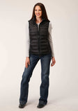 Roper Womens Down Black Nylon Dwn Proof Coated Vest - Roper - Flyclothing LLC
