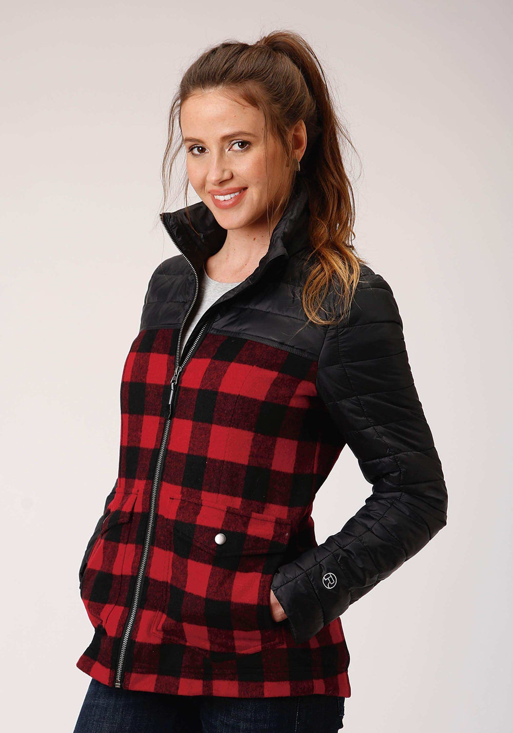 Roper Womens Black Poly Filled Crushable Zip Front Jacket - Roper - Flyclothing LLC