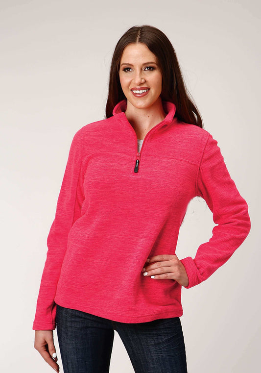 Roper Womens Melange Neon Pink Micro Fleece Pullover - Roper - Flyclothing LLC