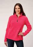 Roper Womens Melange Neon Pink Micro Fleece Pullover - Roper - Flyclothing LLC