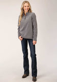 Roper Womens Heathered Charcoal Micro Fleece Pullover - Roper - Flyclothing LLC