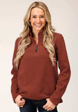 Roper Womens Sienna Rust Micro Fleece Pullover - Roper - Flyclothing LLC