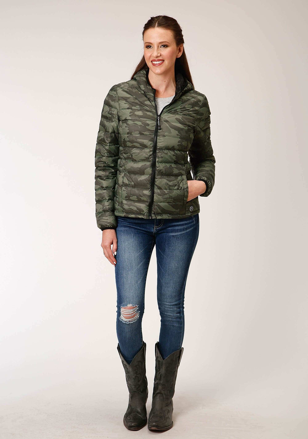 Roper Womens Parachute Camo Hooded Down Jacket - Roper - Flyclothing LLC