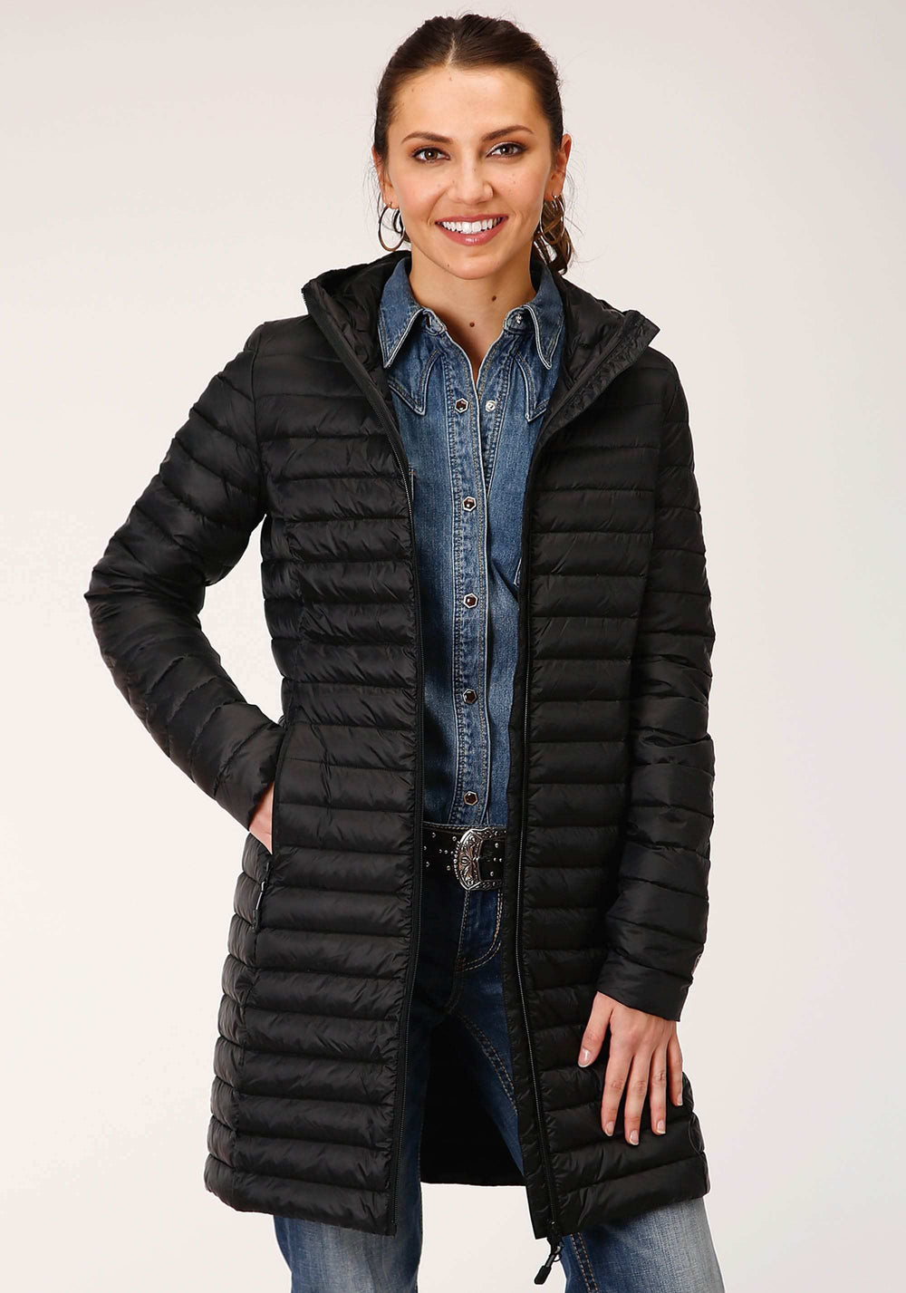 Roper Womens Parachute Black Long Down Jacket - Roper - Flyclothing LLC