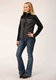 Roper Womens Grey Black Combo Soft Shell Tech Jacket - Roper - Flyclothing LLC