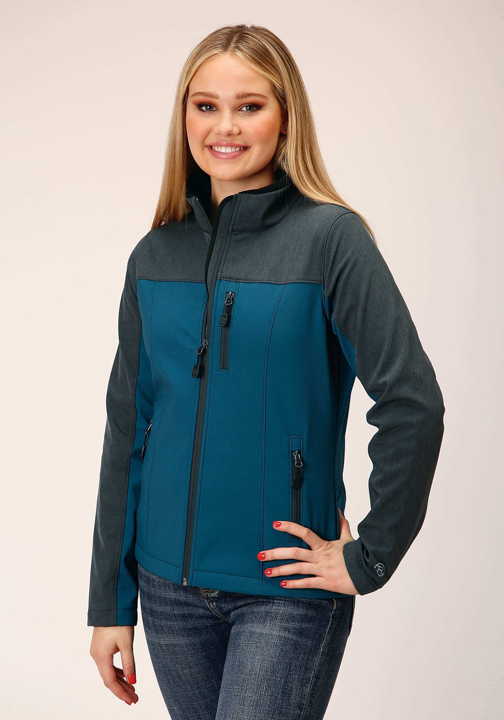 Roper Womens Grey Grey Combo Soft Shell Tech Jacket - Roper - Flyclothing LLC