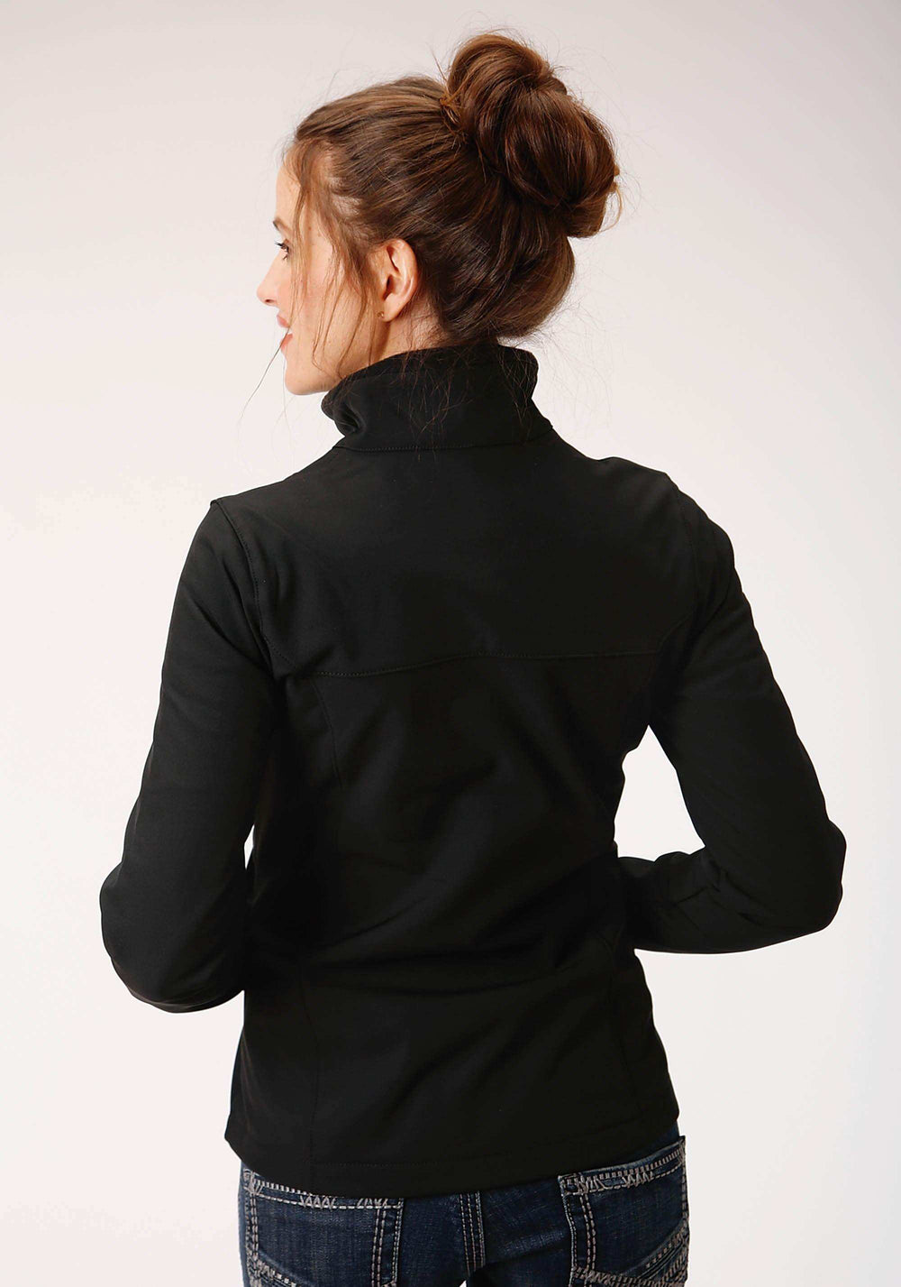 Roper Womens Black Softshell With Black Lining Zip Front Jacket - Roper - Flyclothing LLC