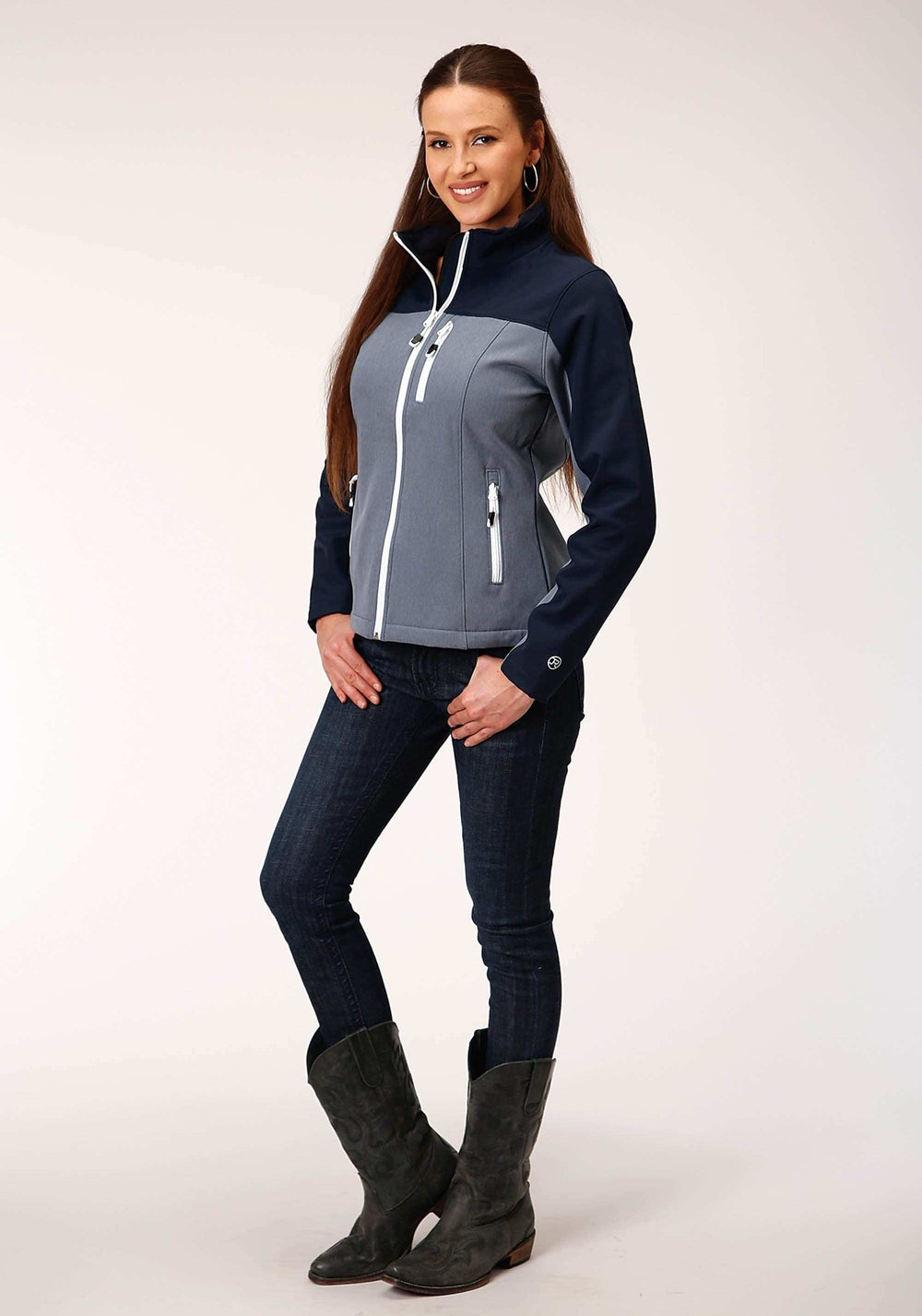 Roper Womens Pieced Navy Softshell Tech Jacket - Roper - Flyclothing LLC