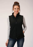 Roper Womens Black Softshell With Black Fleece Lining Zip Front Vest - Roper - Flyclothing LLC