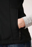 Roper Womens Black Softshell With Black Fleece Lining Zip Front Vest - Roper - Flyclothing LLC