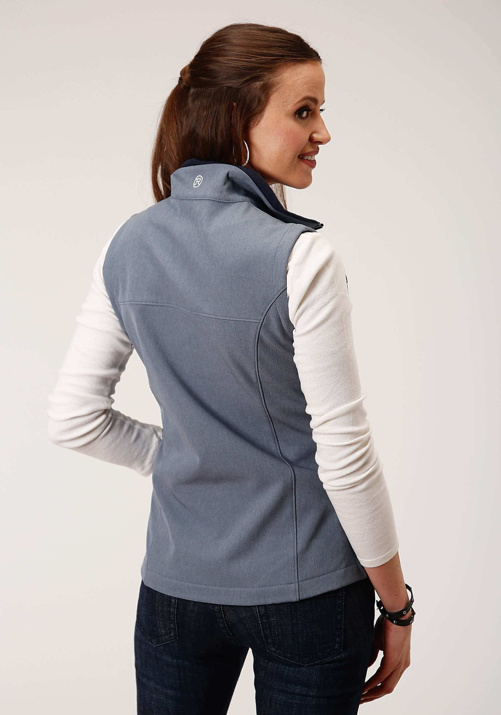 Roper Womens Tech Heathered Blue Softshell Vest - Roper - Flyclothing LLC