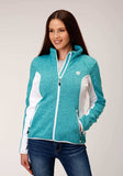 Roper Womens Melange Aqua Sweater Knit Tech Jacket - Roper - Flyclothing LLC