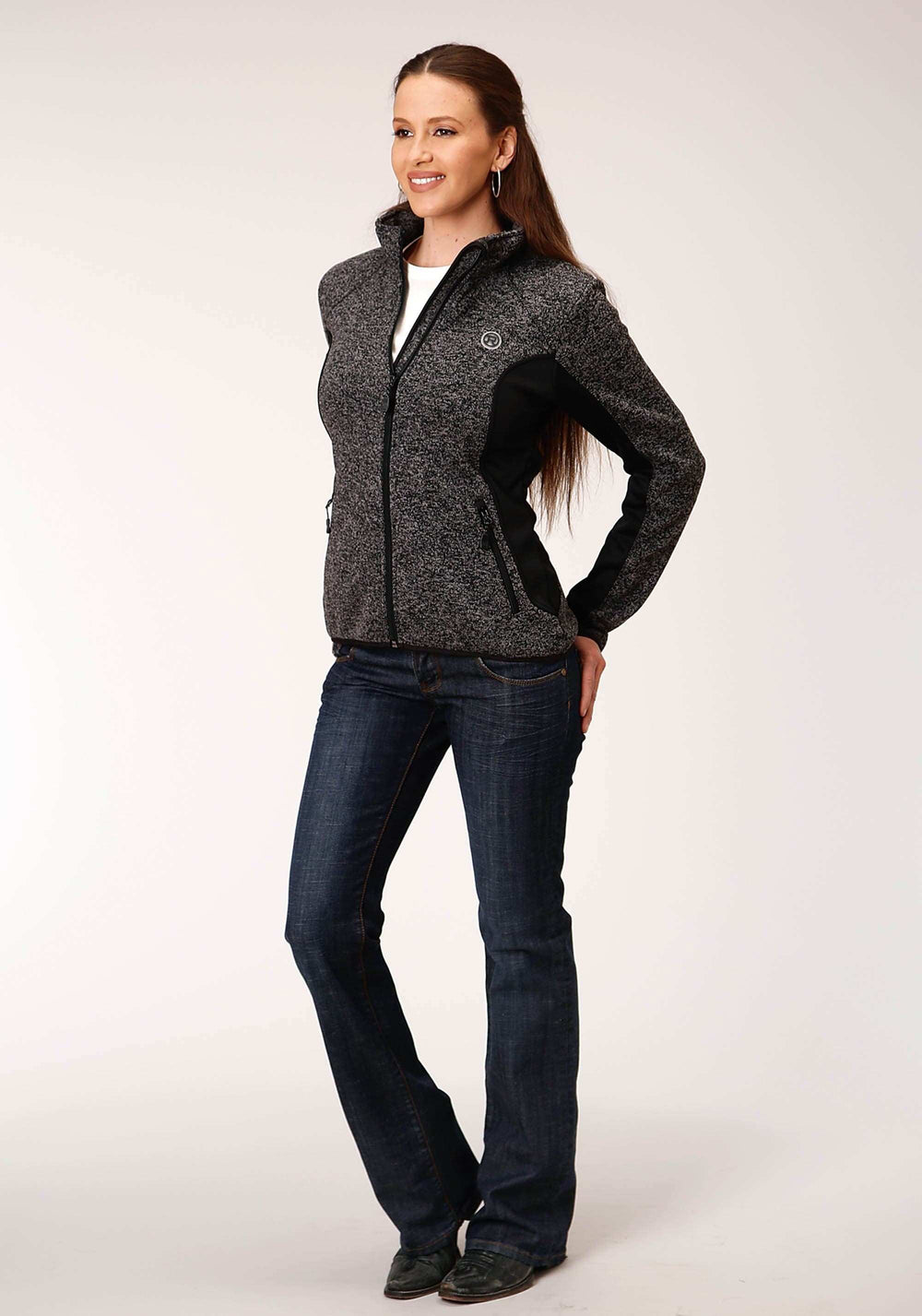 Roper Womens Melange Charcoal Grey Tech Jacket - Roper - Flyclothing LLC