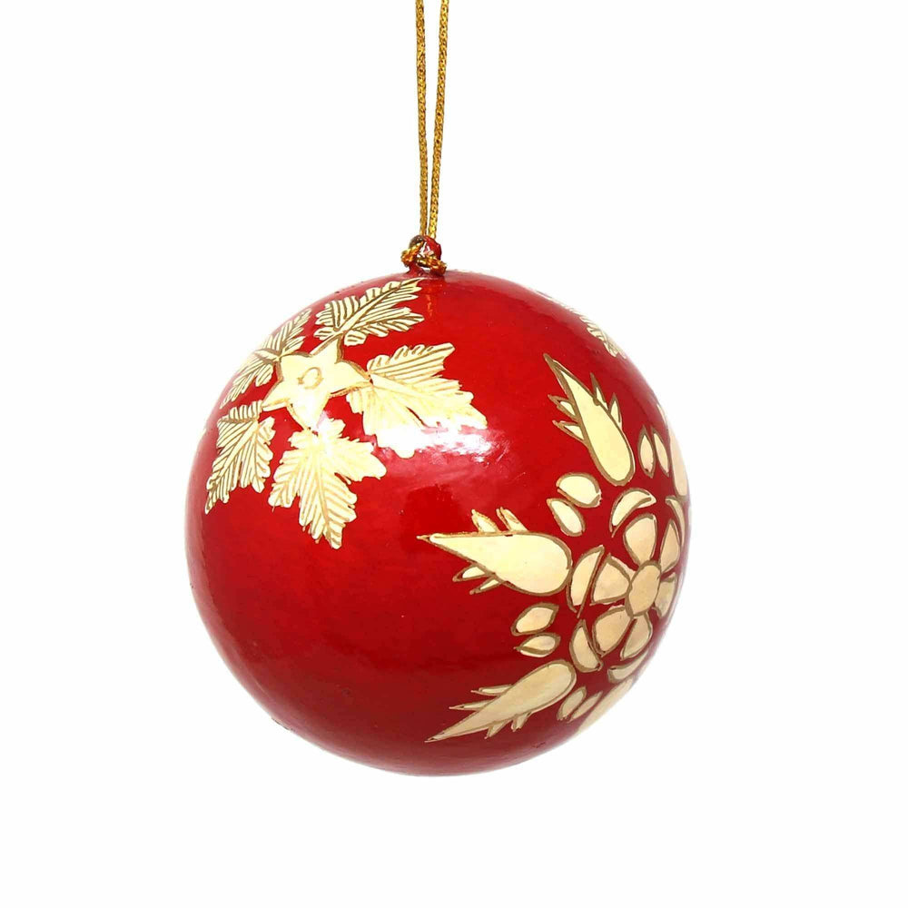 Handpainted Ornaments, Gold Snowflakes - Pack of 3 - Asha Handicrafts - Flyclothing LLC
