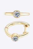 18k Gold-Plated Inlaid Moissanite Huggie Earrings - Trendsi - Flyclothing LLC